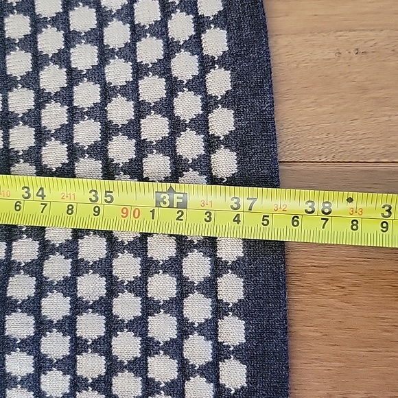 Eliza J Long Sleeve Sweater Dress Honeycomb Hem Pattern Gray White Medium - Picture 7 of 8